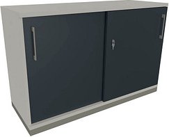 fm Schiebetürenschrank Oldenburg, 4260649683149 weiß, lavagrau 1 Fachboden 120,0 x 44,2 x 78,1 cm