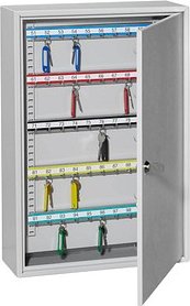 ISS Regensburg Schlüsselkasten lichtgrau mit 150 Haken, Zylinderschloss, 38,0 x 14,0 x 55,0 cm, 1 St.