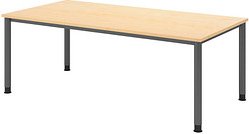 HAMMERBACHER Orbis höhenverstellbarer Schreibtisch ahorn rechteckig, 4-Fuß-Gestell grau 200,0 x 100,0 cm