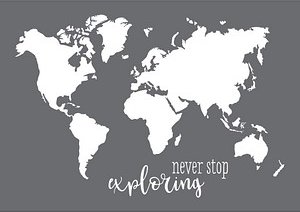 Rayher Siebdruckschablone Weltkarte grau