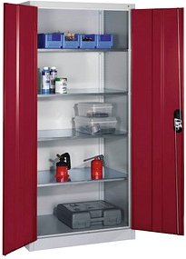 CP Metallschrank 8921-052 S10340 lichtgrau, rubinrot 93,0 x 50,0 x 195,0 cm, aufgebaut, 1 St.