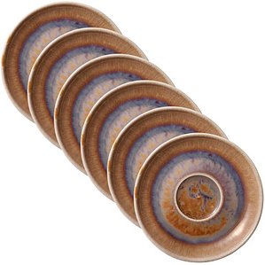 6 HEART & SOUL Untertassen Perfect Match Oyster braun 14,0 cm