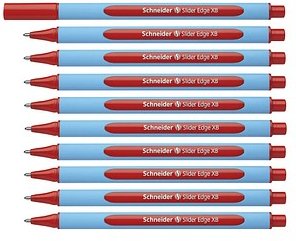 Thumbnail - Schneider Kugelschreiber Slider Edge hellblau/rot, Schreibfarbe: rot, 10 St.