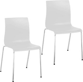 meet by Paperflow Bistrostuhl ARKO, stapelbar, Gestell verchromt, Kunststoffsitz weiß, 2er-Set