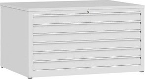 LÜLLMANN Planschrank signalweiß 6 Schubladen 113,5 x 83,5 x 60,5 cm, 1 St.