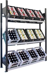 SCHULTE Getränkekistenregal 37008-S schwarz, silber 130,0 x 30,0 x 180,0 cm