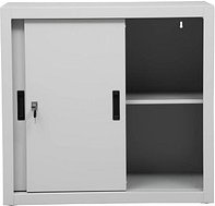 Gürkan Schiebetürenschrank, 100264 lichtgrau 1 Fachboden 80,0 x 45,0 x 75,0 cm