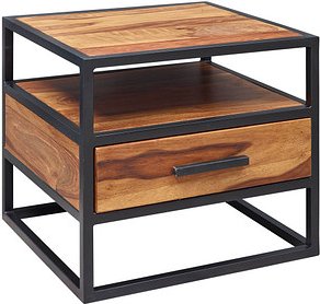 Thumbnail - WOHNLING Nachttisch rechteckig Massivholz sheesham 50,0 x 45,0 x 45,0 cm, 1 St.