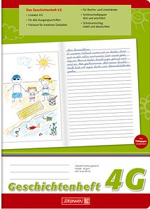 BRUNNEN Geschichtenheft Lineatur 4G liniert DIN A4 ohne Rand, 16 Blatt, 1 St.