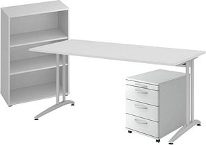 HAMMERBACHER Altus Büromöbel-Set lichtgrau