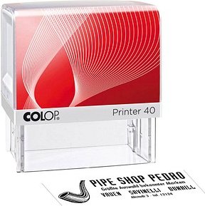 Thumbnail - COLOP Textstempel, individualisierbar Printer 40 selbstfärbend schwarz mit Logo, 1 St.