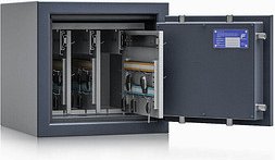 ISS safe4key Schlüsseltresor grau mit 72 Haken, Doppelbartschloss, 42,0 x 42,0 x 40,0 cm, 1 St.