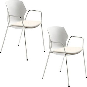 2 Mayer Stapelstühle myPRIMO 2511 01 02 A 30 582 weiß Kunstleder