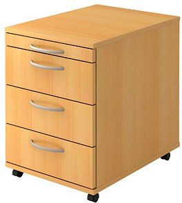 HAMMERBACHER Altus Rollcontainer buche 4 Auszüge 42,8 x 58,0 x 59,0 cm