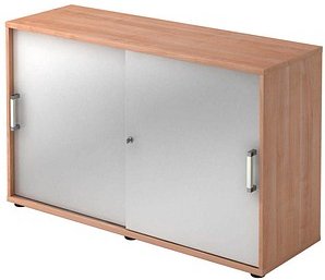 HAMMERBACHER Schiebetürenschrank 1752S, V1752S/N/S/CE nussbaum, silber 1 Fachboden 120,0 x 40,0 x 74,8 cm
