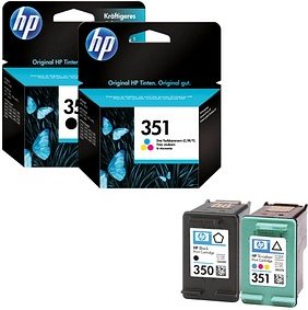 HP 350 + 351 (CB335EE/CB337EE) schwarz, color Druckerpatronen, 2er-Set