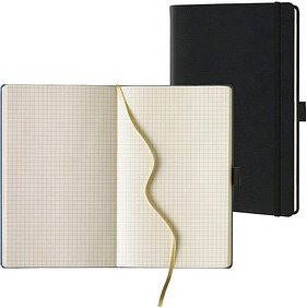 Lediberg Notizbuch Tucson ca. DIN A5 kariert, schwarz Hardcover 240 Seiten, 1 St.