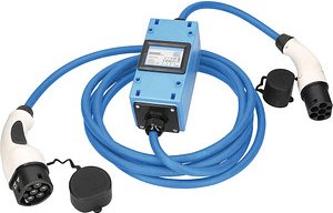 as-Schwabe MODE 3 mit MIXO Stromzähler Ladekabel für Elektroautos Typ 2 auf Typ 2 blau 400 V, 16 A, 11,0 KW, 5,0 m