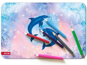 Thumbnail - ROTH Schreibtischunterlage Delfine bunt Kunstleder 59,0 x 39,0 cm, 1 St.