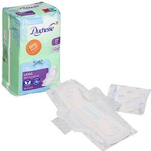 Thumbnail - Duchesse Binden Ultra Lang mit Flügeln für mittlere bis starke Tage, 24 St.