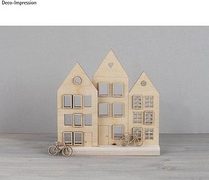 Thumbnail - Rayher Holzbausatz Häuserfront natur