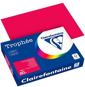 Clairefontaine Kopierpapier Trophée kirschrot DIN A4 80 g/qm 500 Blatt