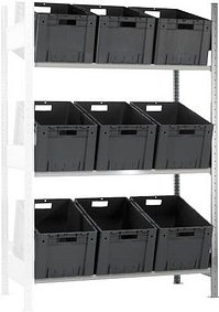 SCHULTE Anbau-Schrägbodenregal L MULTIplus150 13681 lichtgrau 130,0 x 60,0 x 200,0 cm