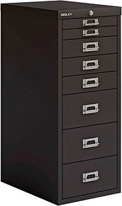 BISLEY MultiDrawer™ Schubladenschrank schwarz 8 Schubladen 27,9 x 40,8 x 59,0 cm