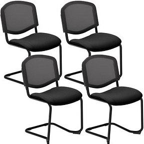 4 Nowy Styl Besucherstuhl Iso Ergo Mesh anthrazit, schwarz Stoff