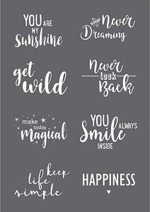 Thumbnail - Rayher Siebdruckschablone Sprüche grau