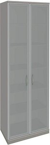 fm Aktenschrank Sidney, 4260267328996 lichtgrau, Acrylglas satiniert 5 Fachböden 80,0 x 44,2 x 222,1 cm