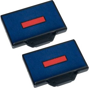2 trodat Ersatzstempelkissen 6/56/2 blau/rot 5,6 x 3,3 cm
