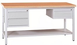 Gürkan Werkbank lichtgrau 3 Schubladen 120,0 x 60,0 x 84,0 cm