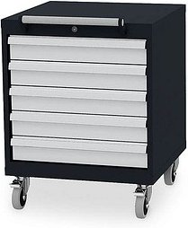 Thumbnail - Simplaflex® Systemeinrichter C-Line Werkstattwagen grau 5 Schubladen