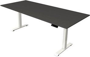 Kerkmann Move 4 elektrisch höhenverstellbarer Schreibtisch anthrazit rechteckig, T-Fuß-Gestell weiß 225,0 x 100,0 cm