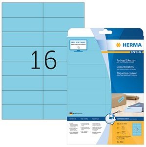 Thumbnail - 320 HERMA Etiketten 4553 blau 105,0 x 37,0 mm