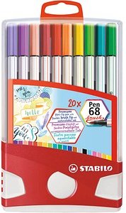 STABILO Pen 68 brush Brush-Pens farbsortiert, 20 St.