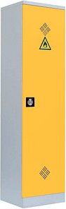 LÜLLMANN Umweltschrank 566246 rapsgelb, lichtgrau 4 Fachböden 50,0 x 42,2 x 195,0 cm, aufgebaut, 1 St.