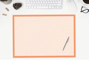 Thumbnail - SIGEL Schreibtischunterlage Graph weiß/orange Papier 59,5 x 41,0 cm, 30 Blatt