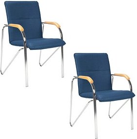 Nowy Styl Besucherstühle Samba blau Kunstleder, 2 St.