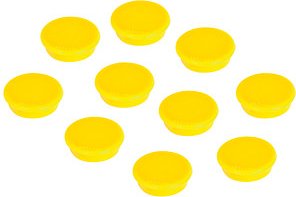 Thumbnail - FRANKEN Haftmagnet Magnete gelb, Kunststoff Ø 3,2 x 0,7 cm, 10 St.
