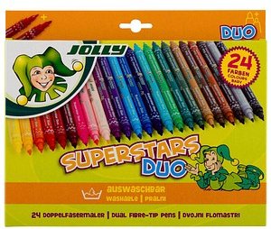 JOLLY SUPERSTARS DUO Filzstifte farbsortiert, 24 St.