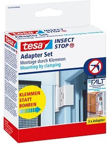 tesa Klemmscharnier für Fliegengitter Insect Stop Falt Adapter Set weiß
