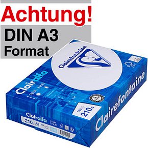 Clairefontaine Kopierpapier Clairalfa DIN A3 210 g/qm 250 Blatt