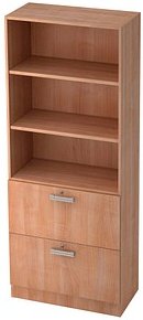 HAMMERBACHER Regalschrank Akandia, V7300/N/N/NU nussbaum 80,0 x 42,0 x 200,4 cm, 1 St.