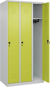 CP Spind Classic Plus clowngrün, lichtgrau 080000-30 S10009, 3 Schließfächer 90,0 x 50,0 x 185,0 cm