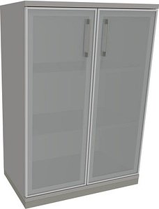 fm Aktenschrank Oldenburg, 4260429767755 lichtgrau, Acrylglas satiniert 2 Fachböden 80,0 x 44,2 x 113,3 cm