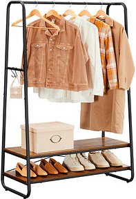 VASAGLE Kleiderständer braun Metall 6 Haken 100,0 x 160,0 cm