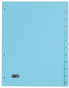 Thumbnail - dots Ordnerregister DIN A4 Vollformat 1-12 blau 12-teilig, 5 Satz