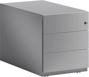 BISLEY Note Rollcontainer silber 3 Auszüge 42,0 x 77,5 x 49,5 cm